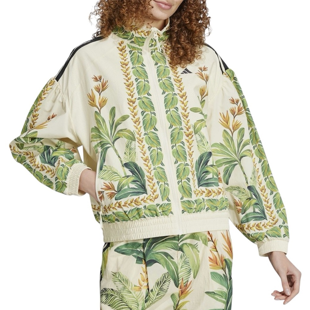 FARM RIO x ADIDAS Collaboration Women’s Track Jacket in Cream - Medium - New